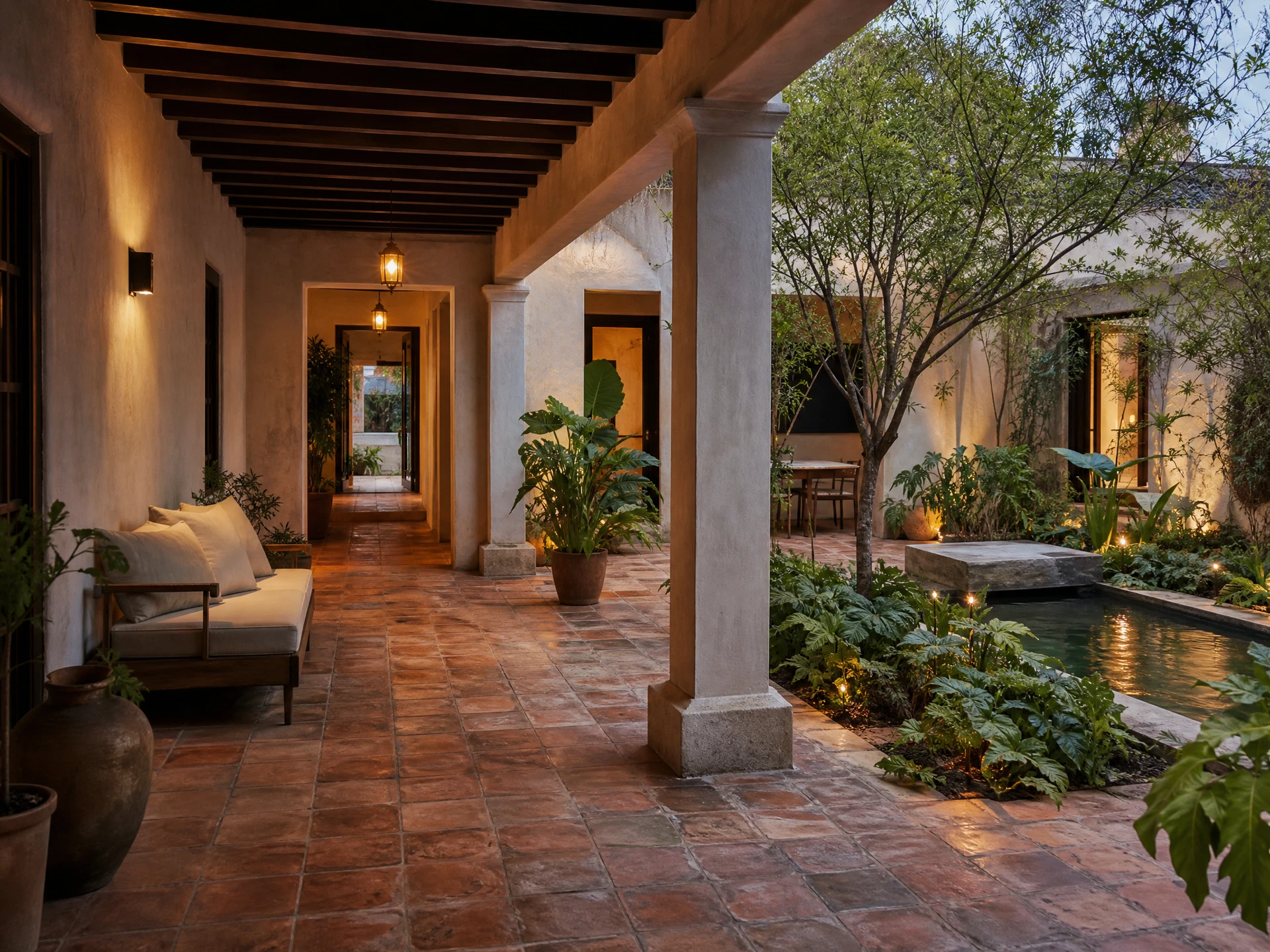 Terracotta courtyard tile