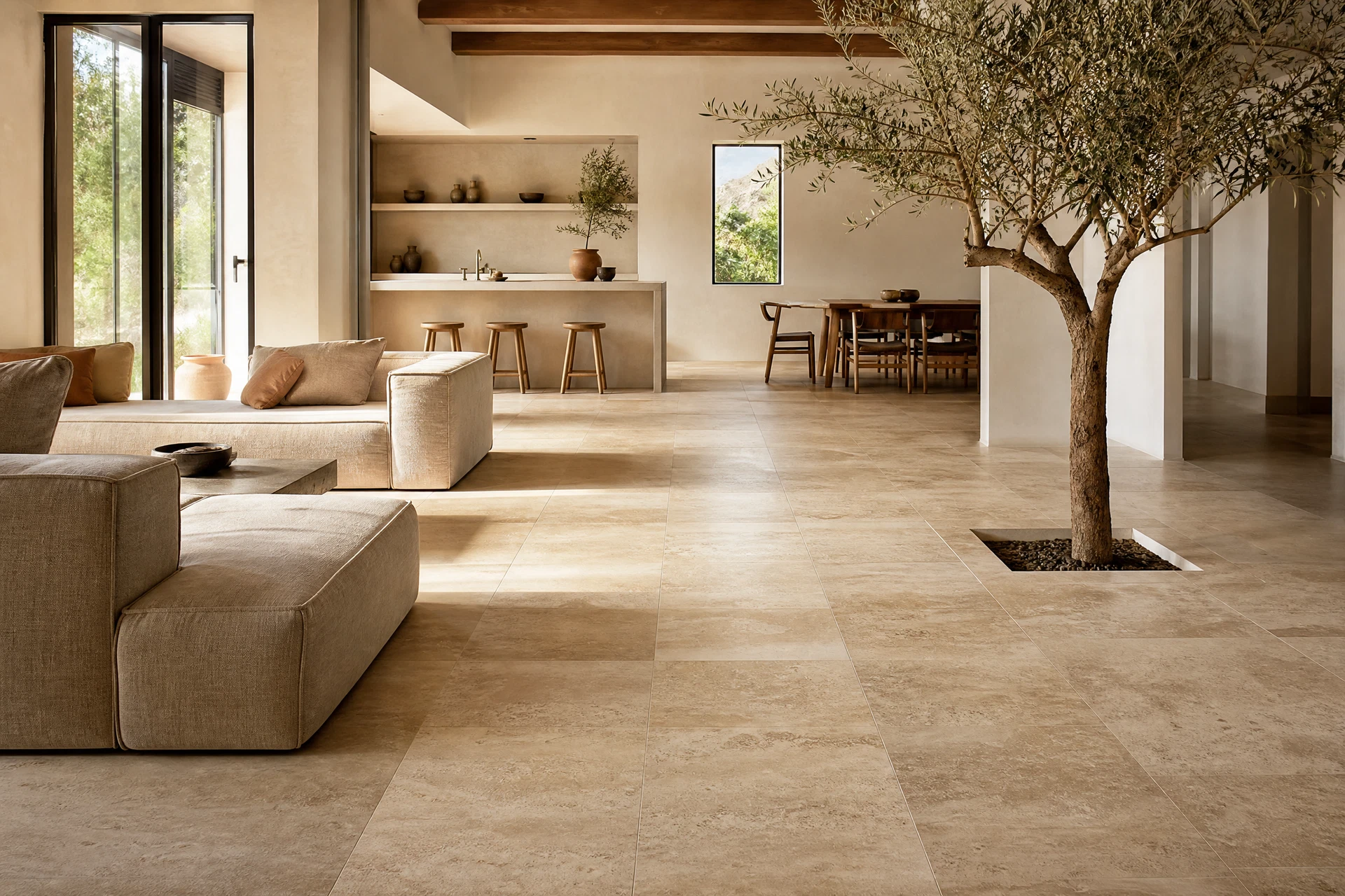 Floor tile installation