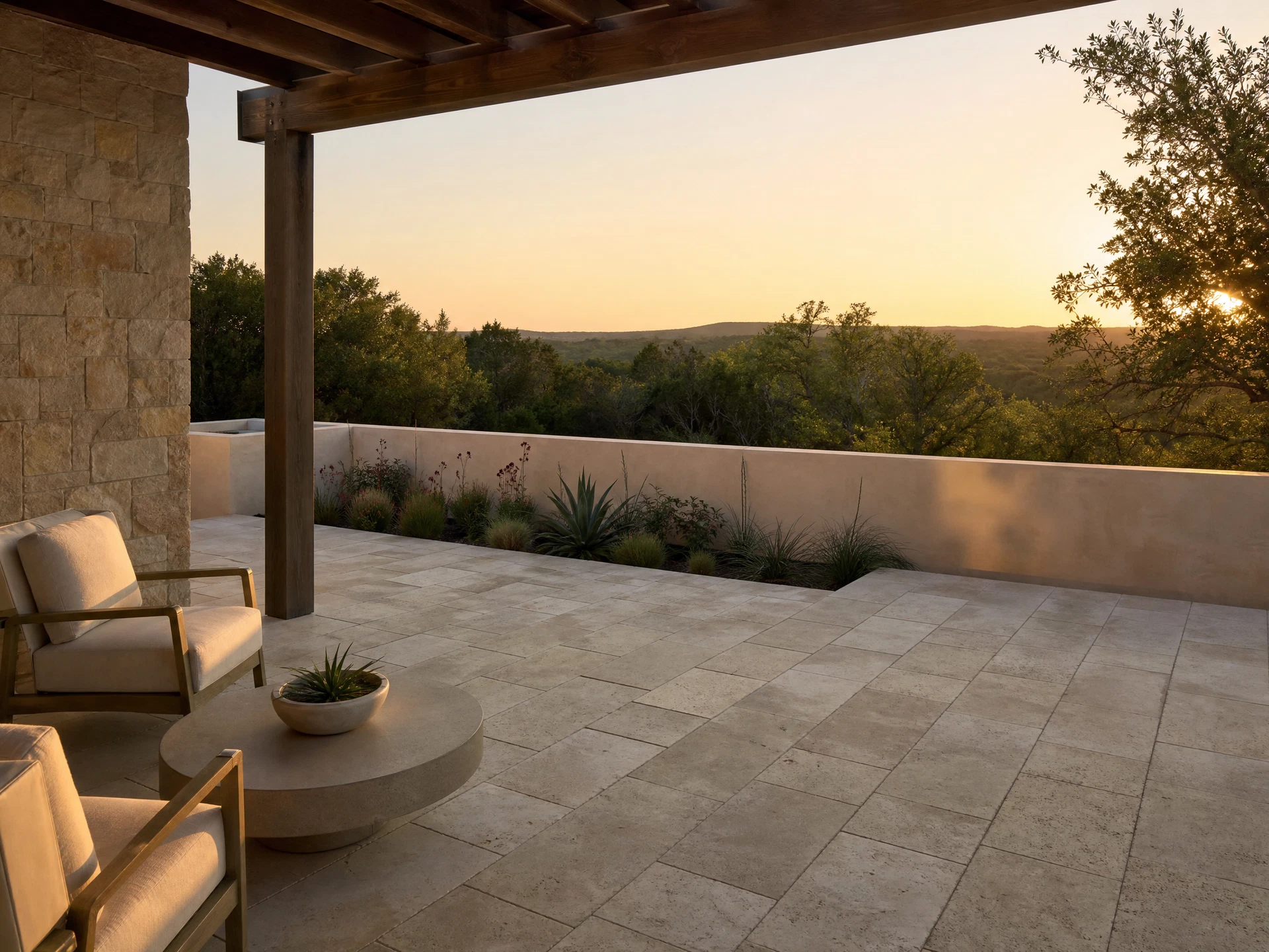 Natural stone tile installation